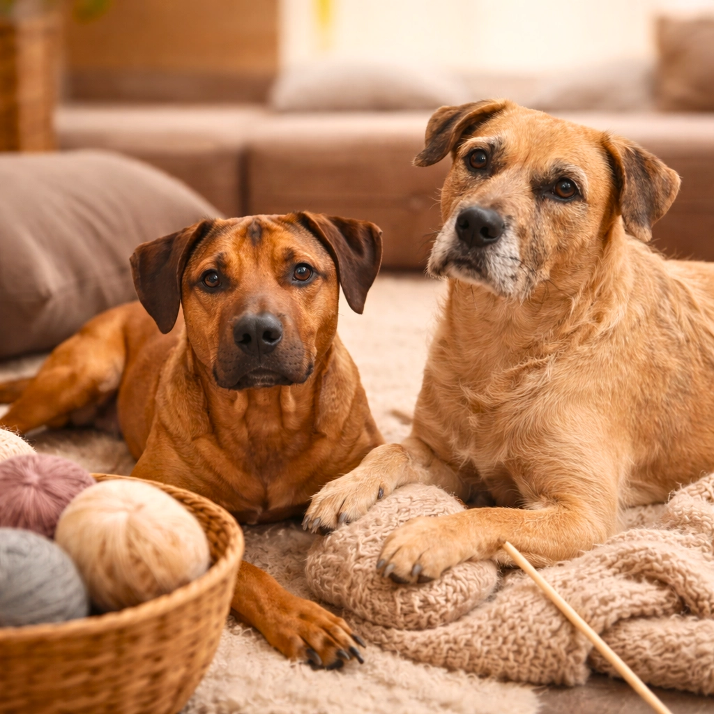 Muki and Emma – Kathrin's four-legged companions behind ParkaDesigns