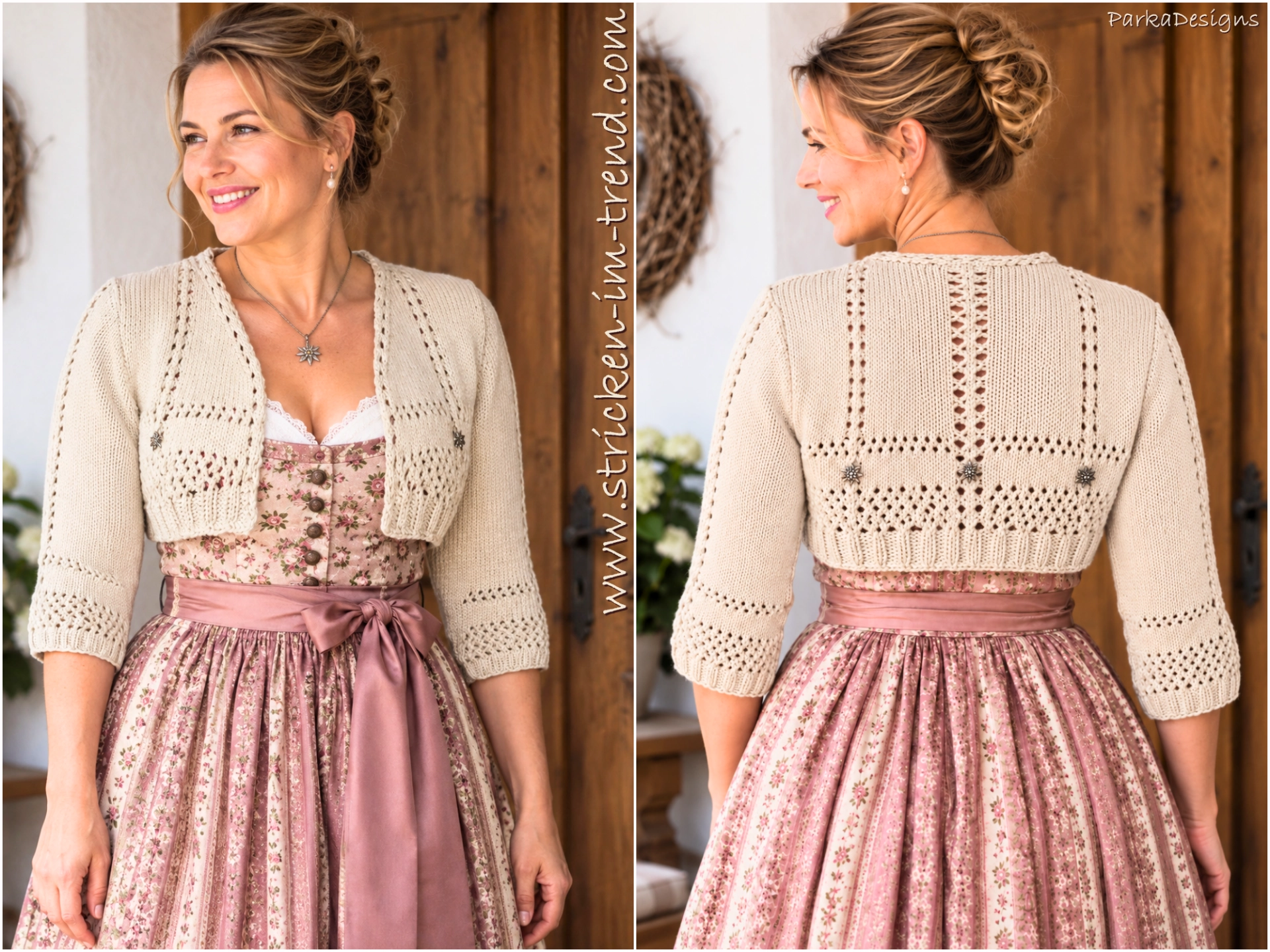 Gestrickter AlpenChic Trachtenbolero zum Dirndl