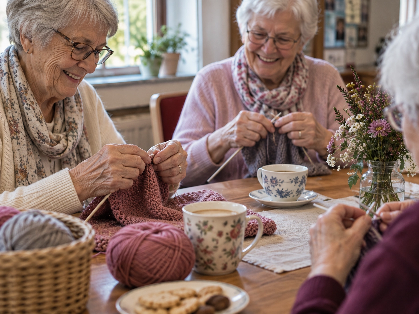 Gemeinsames Stricken im betreuten Wohnen – Generationenstricken